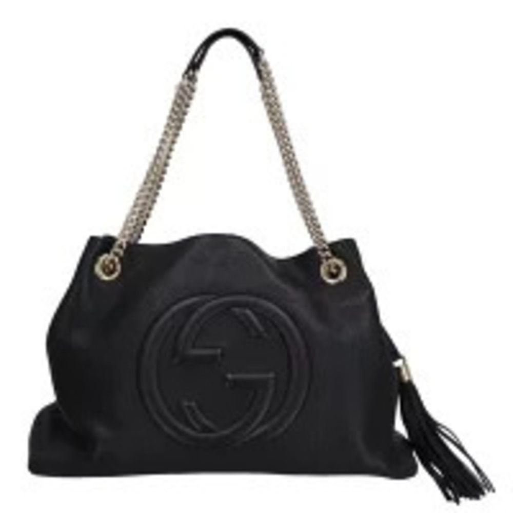 GUCCI Interlocking GG Soho Leather Chain Tote Bag